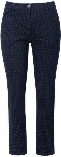Ulla Popken Polka Dot Stretch Fit Jeans Denim Blue - Džíny & Nohavice vo Veľkých Veľkostiach – Plus Size - 