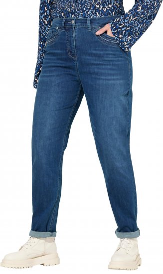 Ulla Popken Rivet Detail Mom Jeans Blue - Džíny & Nohavice vo Veľkých Veľkostiach – Plus Size - 