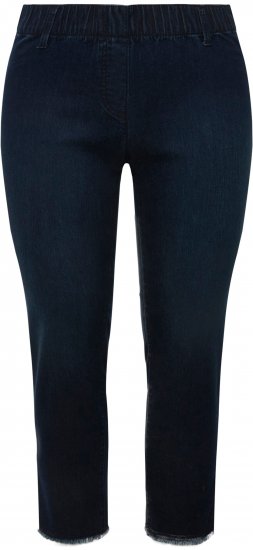 Ulla Popken Cropped Raw Hem Jeggings Denim Blue - Džíny & Nohavice vo Veľkých Veľkostiach – Plus Size - 