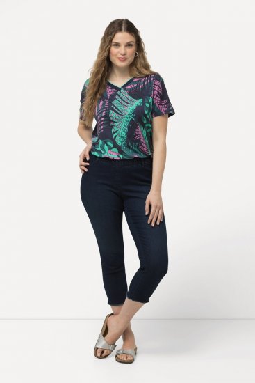 Ulla Popken Cropped Raw Hem Jeggings Denim Blue - Nohavice - Nohavice pre ženy vo veľkých veľkostiach