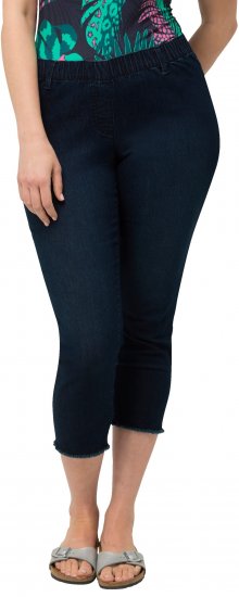 Ulla Popken Cropped Raw Hem Jeggings Denim Blue - Džíny & Nohavice vo Veľkých Veľkostiach – Plus Size - 