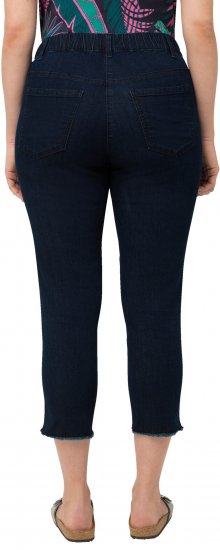 Ulla Popken Cropped Raw Hem Jeggings Denim Blue - Džíny & Nohavice vo Veľkých Veľkostiach – Plus Size - 