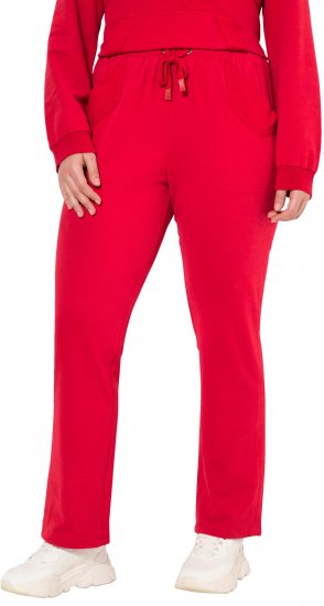 Ulla Popken Elastic Waist Sweatpants Red - Džíny & Nohavice vo Veľkých Veľkostiach – Plus Size - 