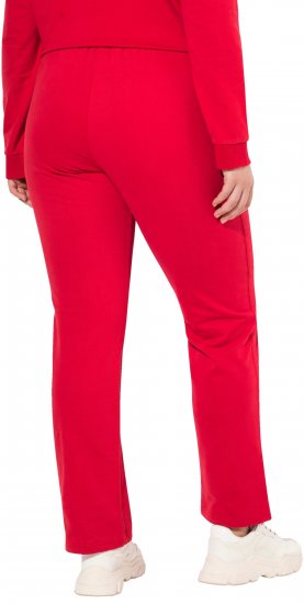 Ulla Popken Elastic Waist Sweatpants Red - Džíny & Nohavice vo Veľkých Veľkostiach – Plus Size - 