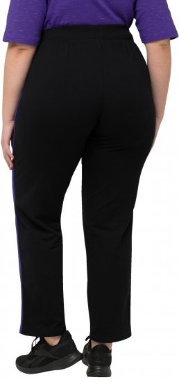 Ulla Popken Striped Elastic Waist Sweatpants Black - Džíny & Nohavice vo Veľkých Veľkostiach – Plus Size - 