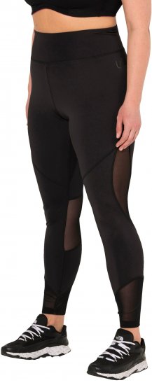 Ulla Popken Mesh Panel Leggings Black - Džíny & Nohavice vo Veľkých Veľkostiach – Plus Size - 