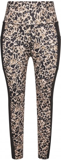 Ulla Popken Leopard Print Quick Drying Leggings Orange - Džíny & Nohavice vo Veľkých Veľkostiach – Plus Size - 