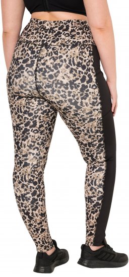 Ulla Popken Leopard Print Quick Drying Leggings Orange - Džíny & Nohavice vo Veľkých Veľkostiach – Plus Size - 