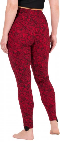 Ulla Popken Lace Print Leggings Red - Džíny & Nohavice vo Veľkých Veľkostiach – Plus Size - 