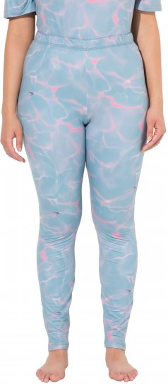 Ulla Popken Wave Print Ski Leggings Blue - Džíny & Nohavice vo Veľkých Veľkostiach – Plus Size - 