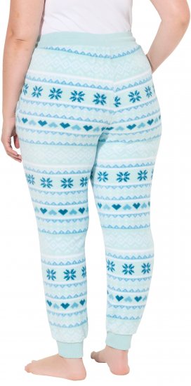 Ulla Popken Alpine Striped Plush Loungewear Pants Blue - Džíny & Nohavice vo Veľkých Veľkostiach – Plus Size - 