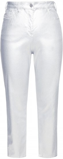 Ulla Popken Metallic Stretch Fit Mom Jeans Silver - Džíny & Nohavice vo Veľkých Veľkostiach – Plus Size - 