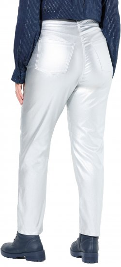 Ulla Popken Metallic Stretch Fit Mom Jeans Silver - Džíny & Nohavice vo Veľkých Veľkostiach – Plus Size - 