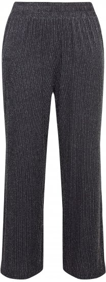 Ulla Popken Sparkling Pinstripe Elastic Waist Pants Black - Džíny & Nohavice vo Veľkých Veľkostiach – Plus Size - 