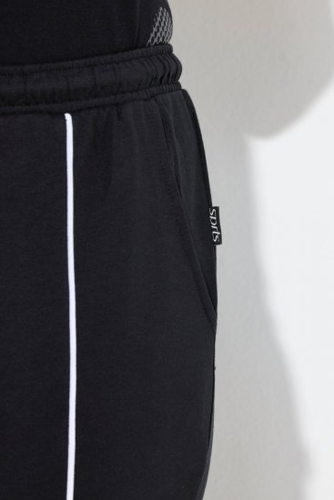 Ulla Popken Tracksuit Pants Black - Látkové nohavice - Dámske široké nohavice plus size