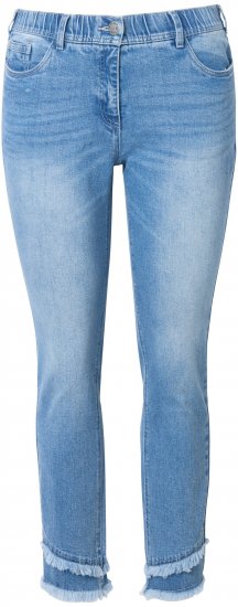 Ulla Popken Double Fringe Hem Stretch Fit Jeans Light Blue Denim - Džíny & Nohavice vo Veľkých Veľkostiach – Plus Size - 