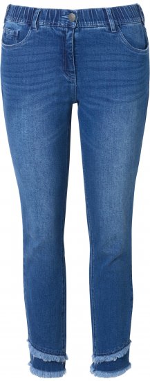 Ulla Popken Double Fringe Hem Stretch Fit Jeans Denim Blue - Džíny & Nohavice vo Veľkých Veľkostiach – Plus Size - 