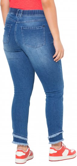 Ulla Popken Double Fringe Hem Stretch Fit Jeans Denim Blue - Džíny & Nohavice vo Veľkých Veľkostiach – Plus Size - 