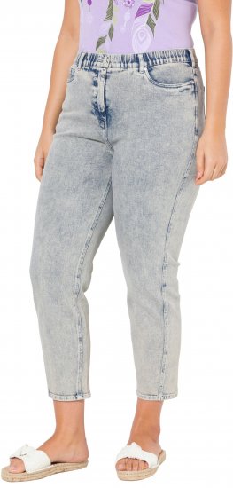 Ulla Popken Tapered Leg Mom Jeans Blue Denim - Džíny & Nohavice vo Veľkých Veľkostiach – Plus Size - 
