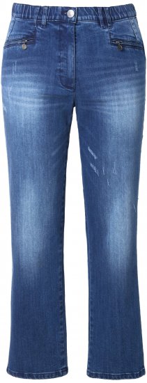 Ulla Popken Tapered Leg Lightly Distressed Jeans Denim Blue - Džíny & Nohavice vo Veľkých Veľkostiach – Plus Size - 