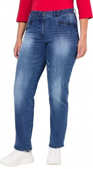 Ulla Popken Tapered Leg Lightly Distressed Jeans Denim Blue - Džíny & Nohavice vo Veľkých Veľkostiach – Plus Size - 