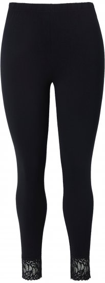 Ulla Popken Lace Trim Leggings Black - Džíny & Nohavice vo Veľkých Veľkostiach – Plus Size - 
