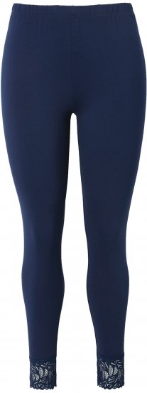 Ulla Popken Lace Trim Leggings Navy - Džíny & Nohavice vo Veľkých Veľkostiach – Plus Size - 