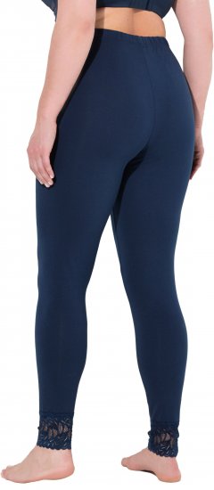 Ulla Popken Lace Trim Leggings Navy - Džíny & Nohavice vo Veľkých Veľkostiach – Plus Size - 