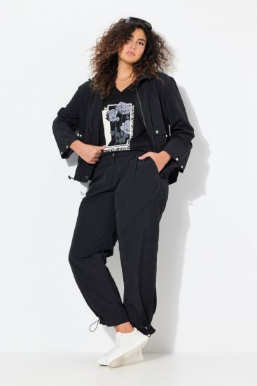 Ulla Popken Decorative Seam Flared Leg Cargo Pants Black - Nohavice - Nohavice pre ženy vo veľkých veľkostiach