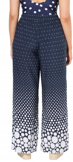 Ulla Popken Dot Gradient Wide Leg Elastic Waist Palazzo Pants Grey - Džíny & Nohavice vo Veľkých Veľkostiach – Plus Size - 