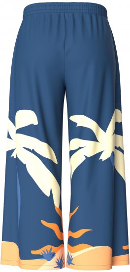 Ulla Popken Abstract Landscape Elastic Waist Palazzo Pants Blue - Džíny & Nohavice vo Veľkých Veľkostiach – Plus Size - 