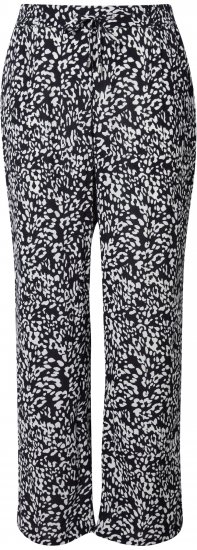 Ulla Popken Leopard Print Elastic Waist Pants Black - Džíny & Nohavice vo Veľkých Veľkostiach – Plus Size - 