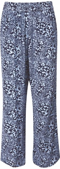 Ulla Popken Patch Print Elastic Waist Pants Navy - Džíny & Nohavice vo Veľkých Veľkostiach – Plus Size - 