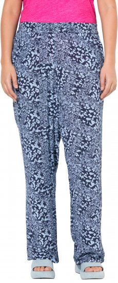 Ulla Popken Patch Print Elastic Waist Pants Navy - Džíny & Nohavice vo Veľkých Veľkostiach – Plus Size - 