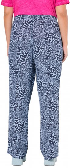 Ulla Popken Patch Print Elastic Waist Pants Navy - Džíny & Nohavice vo Veľkých Veľkostiach – Plus Size - 