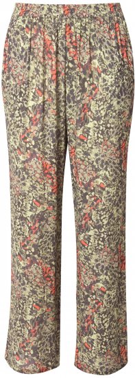 Ulla Popken Crocodile Print Elastic Waist Pants Olive Grey - Džíny & Nohavice vo Veľkých Veľkostiach – Plus Size - 