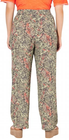 Ulla Popken Crocodile Print Elastic Waist Pants Olive Grey - Džíny & Nohavice vo Veľkých Veľkostiach – Plus Size - 