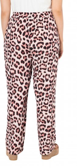 Ulla Popken Leopard Print Elastic Waist Pants White - Džíny & Nohavice vo Veľkých Veľkostiach – Plus Size - 