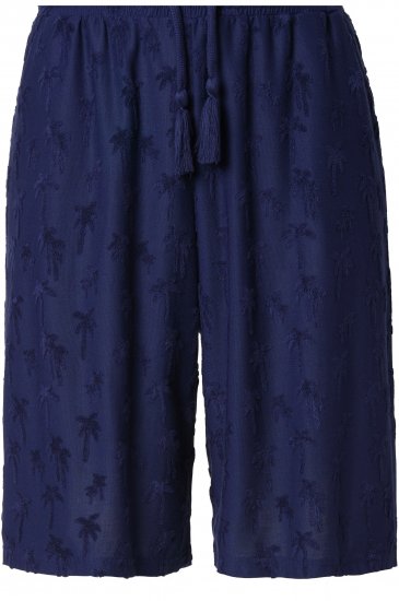 Ulla Popken Terry Cloth Palm Elastic Waist Shorts Blue - Džíny & Nohavice vo Veľkých Veľkostiach – Plus Size - 