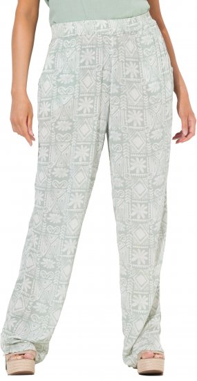 Ulla Popken Animal Print Elastic Waist Pants White - Džíny & Nohavice vo Veľkých Veľkostiach – Plus Size - 
