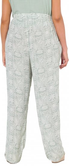 Ulla Popken Mosaic Print Elastic Waist Pants White - Džíny & Nohavice vo Veľkých Veľkostiach – Plus Size - 