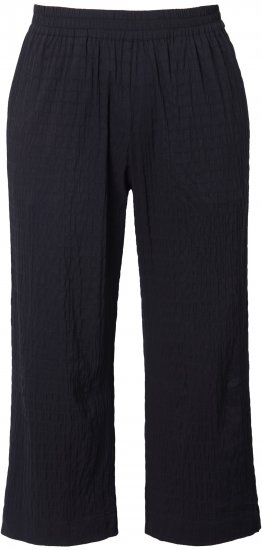 Ulla Popken Textured Elastic Waist Cropped Pants Black - Džíny & Nohavice vo Veľkých Veľkostiach – Plus Size - 