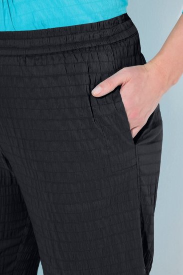 Ulla Popken Textured Elastic Waist Cropped Pants Black - Nohavice - Nohavice pre ženy vo veľkých veľkostiach