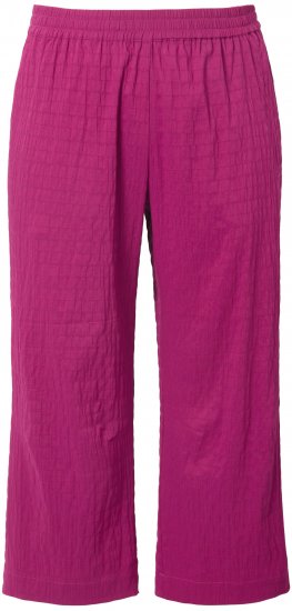 Ulla Popken Textured Elastic Waist Cropped Pants Magnolia Red - Džíny & Nohavice vo Veľkých Veľkostiach – Plus Size - 