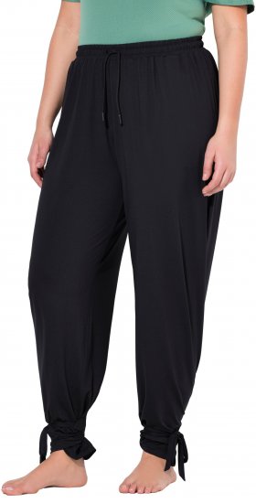 Ulla Popken Quick Drying Split Leg Elastic Waist Joggers Black - Džíny & Nohavice vo Veľkých Veľkostiach – Plus Size - 