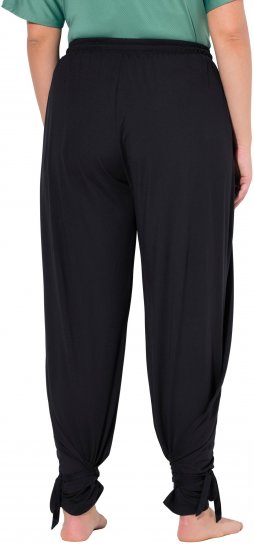 Ulla Popken Quick Drying Split Leg Elastic Waist Joggers Black - Džíny & Nohavice vo Veľkých Veľkostiach – Plus Size - 