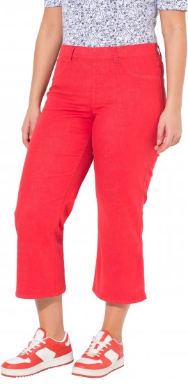 Ulla Popken Wide Leg Twill Mary Fit Culottes Neon Red - Džíny & Nohavice vo Veľkých Veľkostiach – Plus Size - 