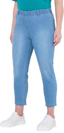 Ulla Popken Cropped Jeggings Light Blue Denim - Džíny & Nohavice vo Veľkých Veľkostiach – Plus Size - 