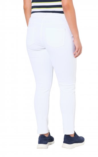 Ulla Popken White Denim Stretch Fit Jeans Snow White - Džíny & Nohavice vo Veľkých Veľkostiach – Plus Size - 