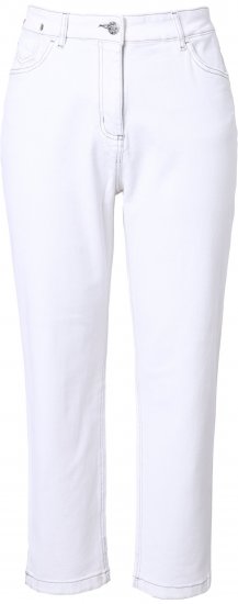 Ulla Popken Used Look 5 Pocket Comfy Waistband Mom Jeans Snow White - Džíny & Nohavice vo Veľkých Veľkostiach – Plus Size - 